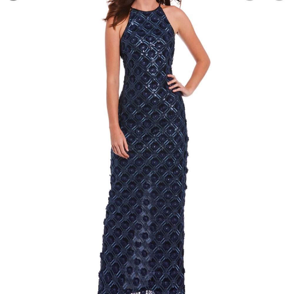 Belle Badgley Mischa Floral Sequin Gwn 8 worn once